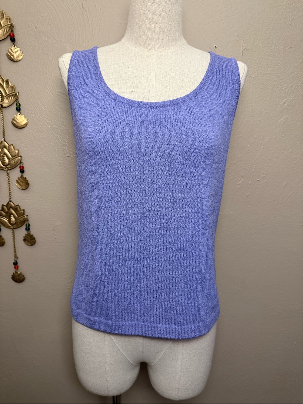 St. John Women’s Knit Purple Periwinkle Sleeveless Tank Size P Made In USA
